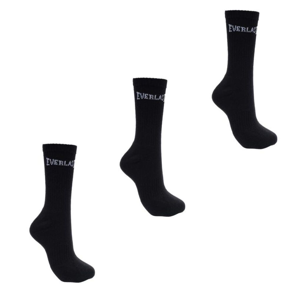 Everlast Mens Crew Socks (Pack of 3) / Black